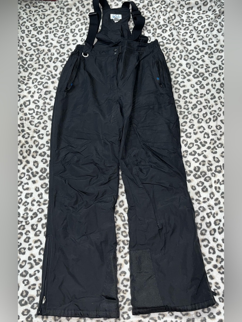 Slalom Women's Black Cargo Ski Bib Pants with Adjustable Suspenders